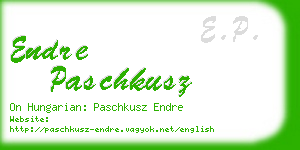 endre paschkusz business card